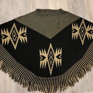 2 Chic southwestern poncho with fringe